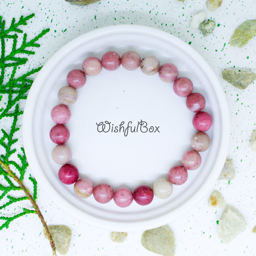 Rhodonite Crystal Bracelet 8mm