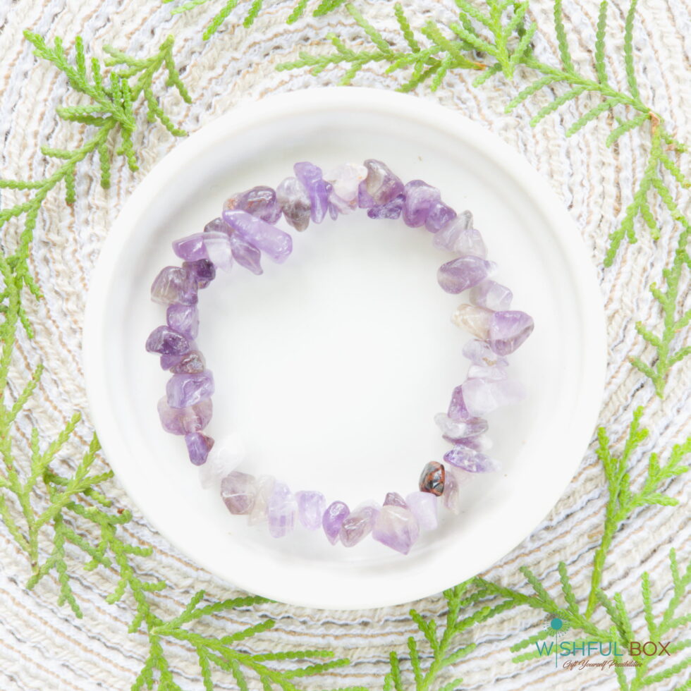 Genuine Amethyst Chips Bracelet