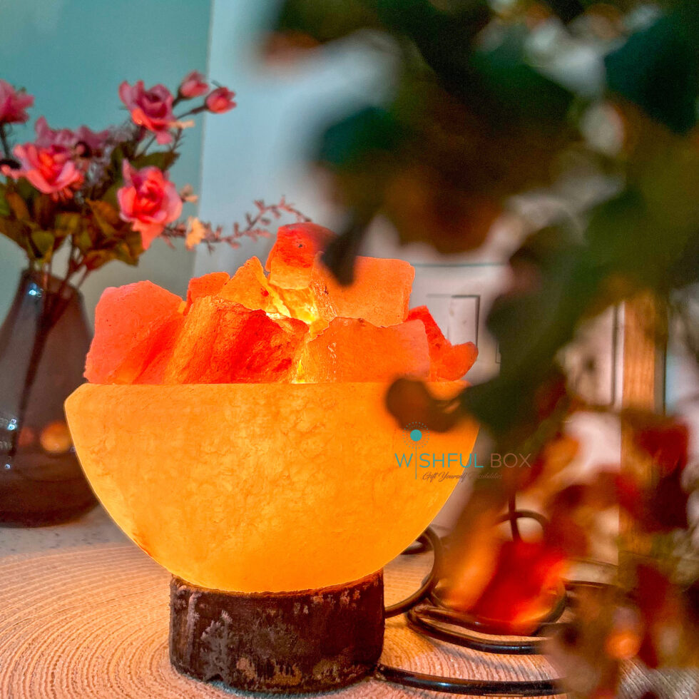 Pink Salt Fire Bowl Lamp