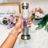 Amethyst Glass Water Bottle with Stainless Steel Cap - Image 2