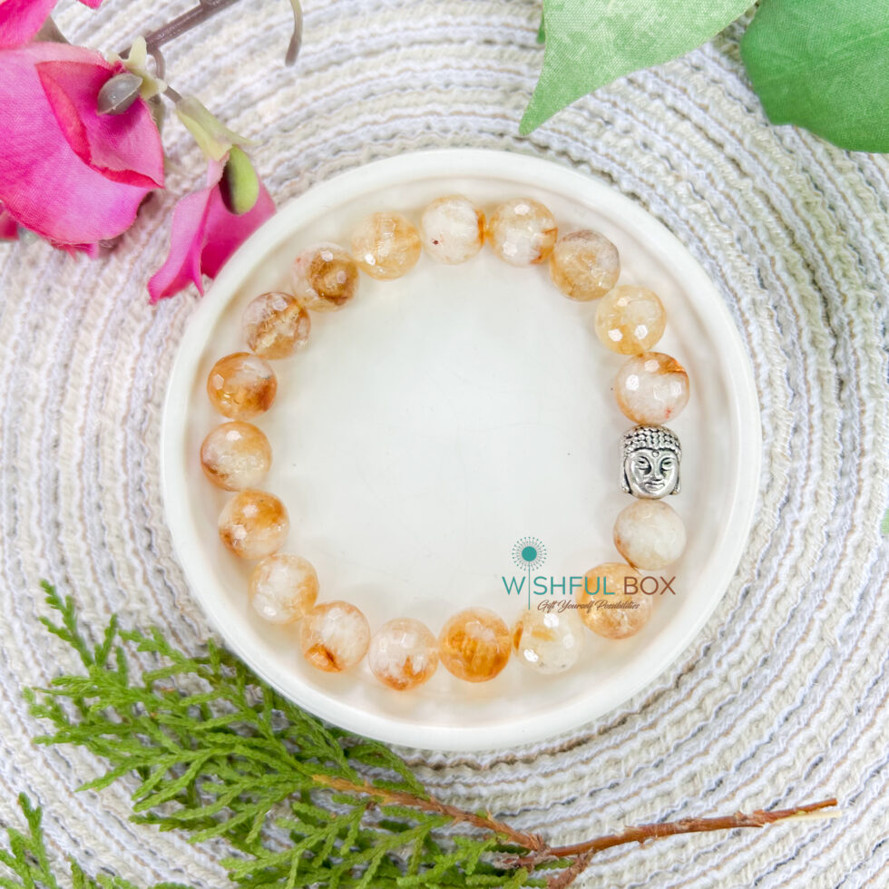 Citrine Natural Crystal Bracelet 10mm Faceted