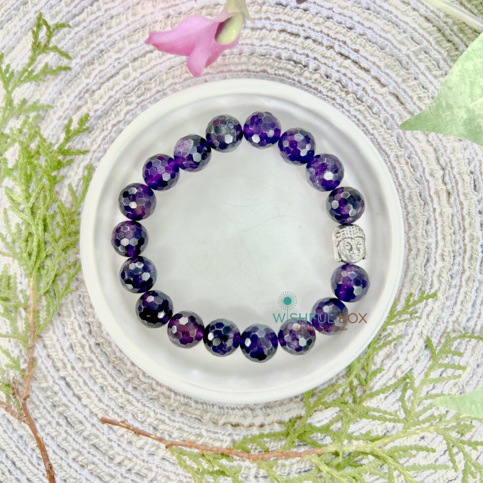 Amethyst Crystal Bracelet 10mm Faceted