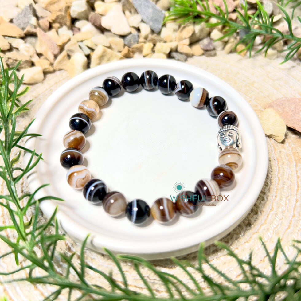 Black Sulemani Crystal Bracelet 8mm