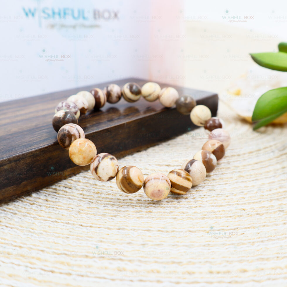 Brown Zebra Jasper Crystal Bracelet – 8mm